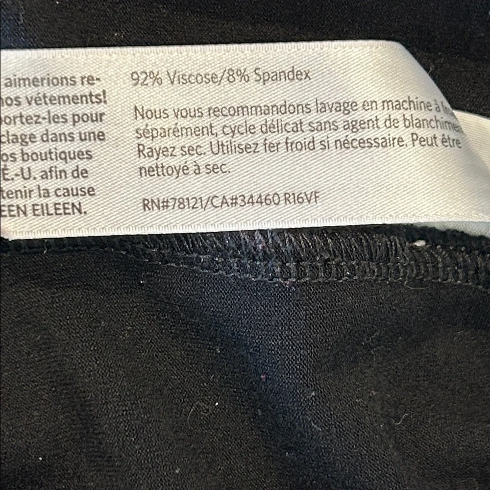 Eileen Fisher black viscose cuffed pull on pants size XS